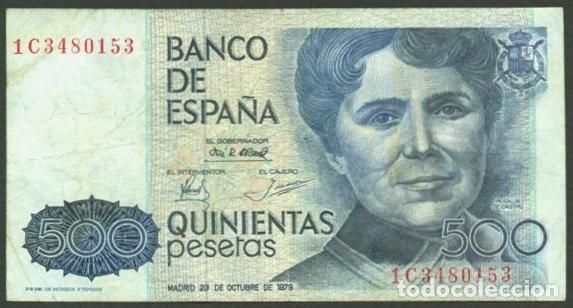 Billetes espa&ntilde;oles: ESPA&Ntilde;A. 500 pesetas 1979. Rosalia de Castro.