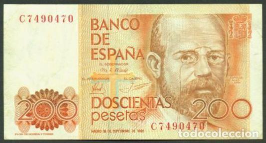 Billetes espa&ntilde;oles: ESPA&Ntilde;A. 200 pesetas 1980.