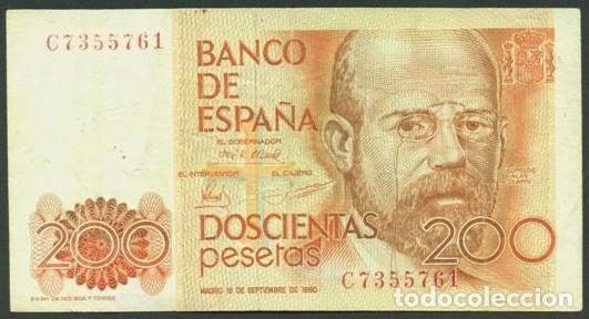 Billetes espa&ntilde;oles: ESPA&Ntilde;A. 200 pesetas 1980.