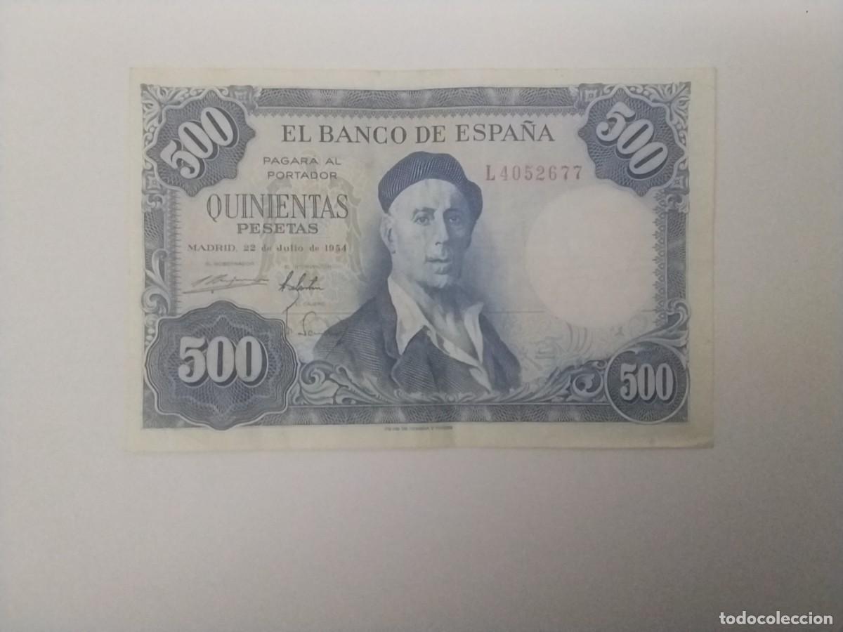 Billetes espa&ntilde;oles: 1 BILLETE 500 PESETAS IGNACIO ZULOAGA A&Ntilde;O 1954 L4052677