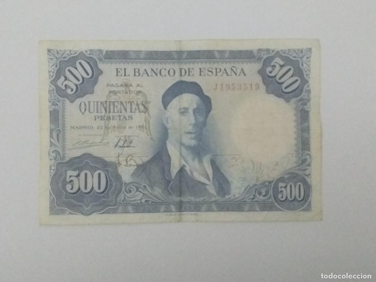 Billetes espa&ntilde;oles: 1 BILLETE 500 PESETAS IGNACIO ZULOAGA A&Ntilde;O 1954 J1953519