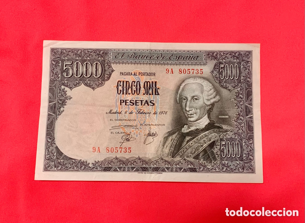Billetes espa&ntilde;oles: Billete de 5000 pesetas del Banco de Espa&ntilde;a