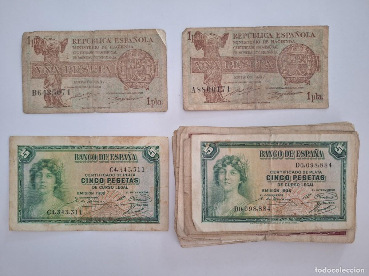 Billetes espa&ntilde;oles: LOTE 25 BILLETES BANCO DE ESPA&Ntilde;A PESETAS A&Ntilde;OS 1935 1937 RV