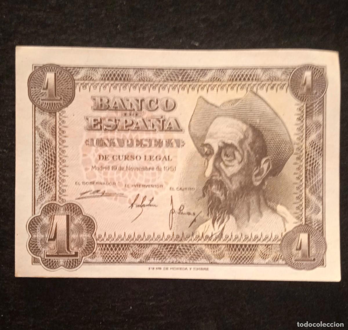 Billetes espa&ntilde;oles: Billete 1 peseta de 1951 - Serie B