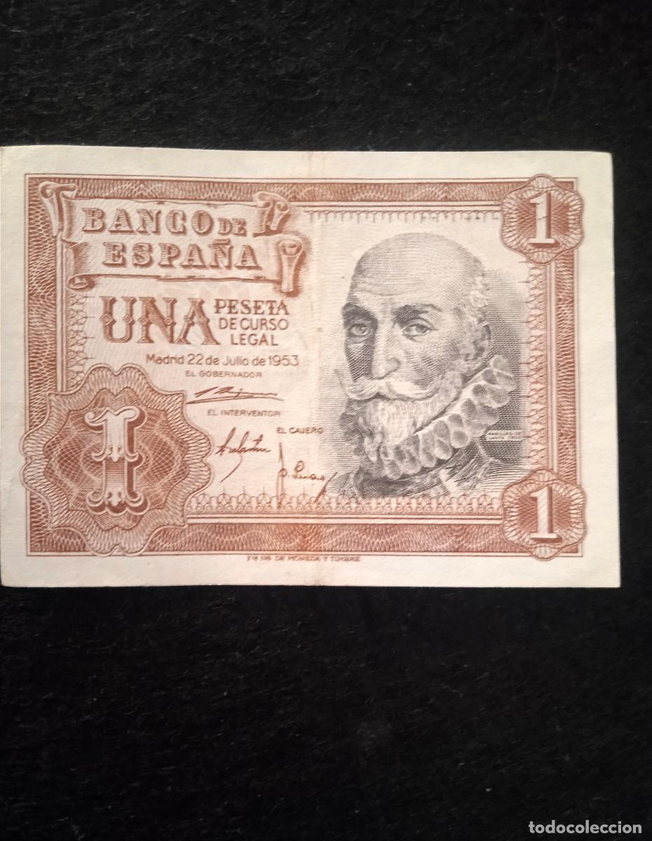 Billetes espa&ntilde;oles: Billetes Espa&ntilde;a 1 peseta de 1953 - Serie H