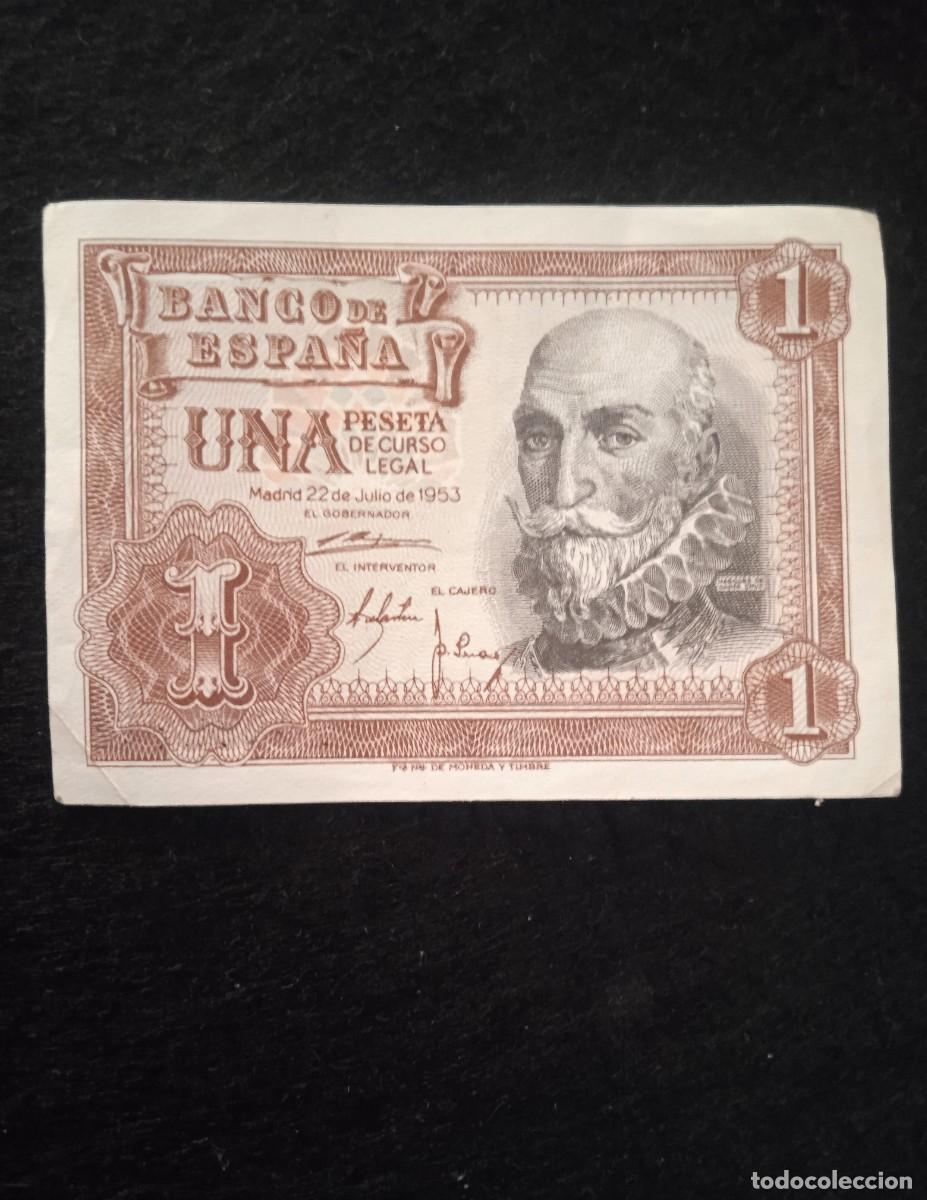 Billetes espa&ntilde;oles: Billetes Espa&ntilde;a 1 peseta de 1953 - Serie 1G