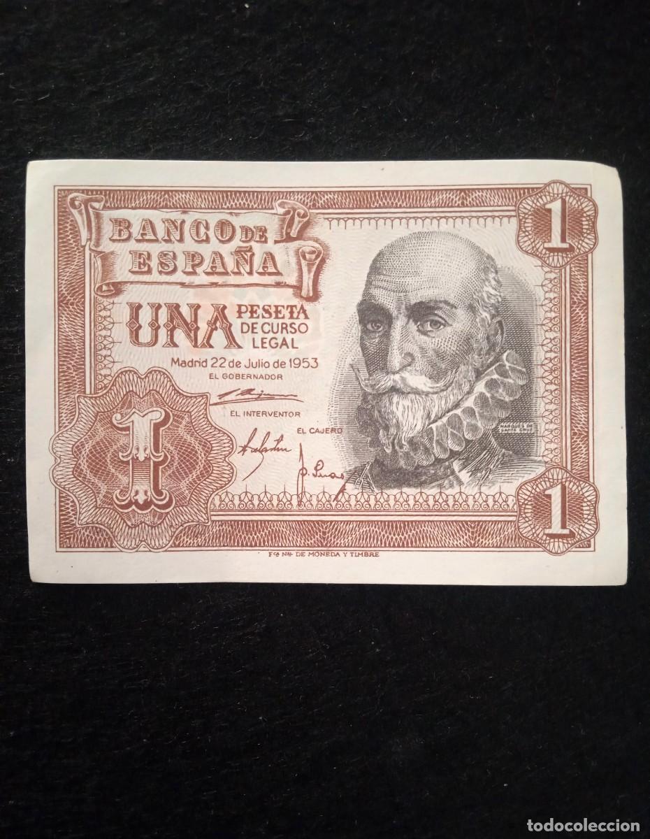Billetes espa&ntilde;oles: Billetes Espa&ntilde;a 1 peseta de 1953 - Serie 1F