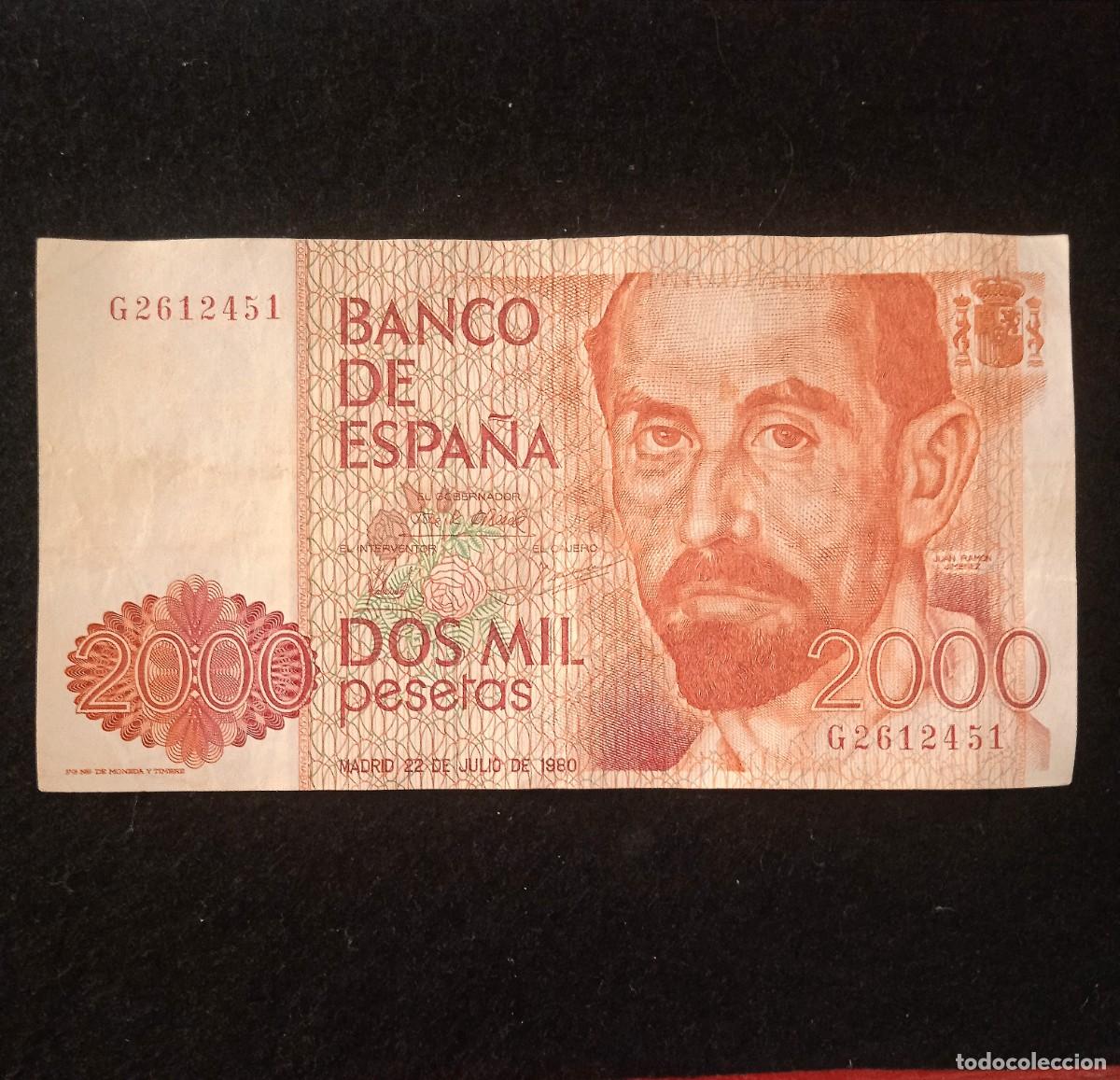 Billetes espa&ntilde;oles: Billetes Espa&ntilde;a 2000 pesetas de 1980 - Serie G
