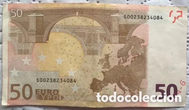 Billetes espa&ntilde;oles: Billete 50 euros con error - Foto 3