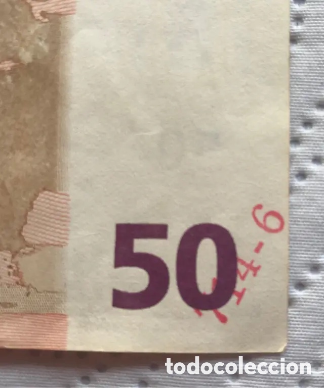 Billetes espa&ntilde;oles: Billete 50 euros con error