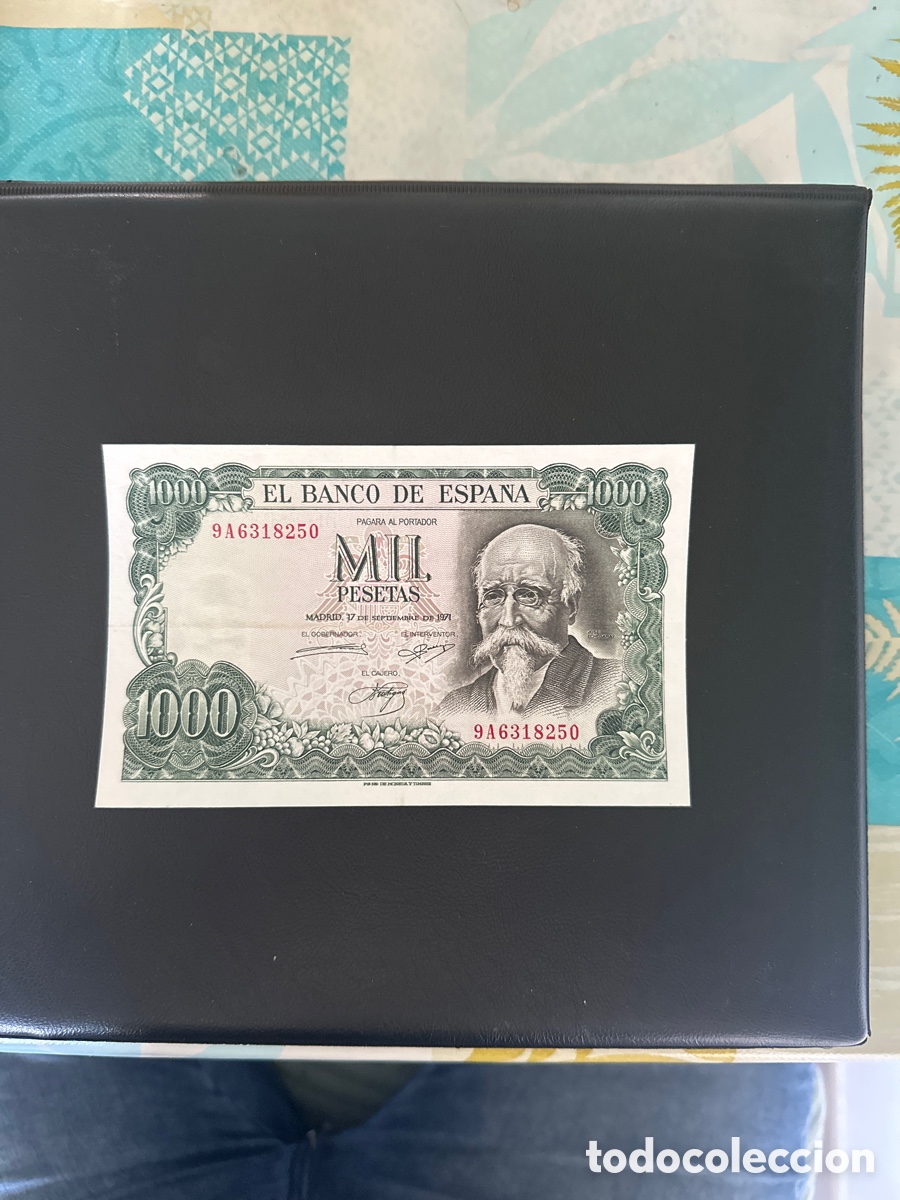 Billetes espa&ntilde;oles: Billete de 1000 pesetas del a&ntilde;o 1971 serie 9A