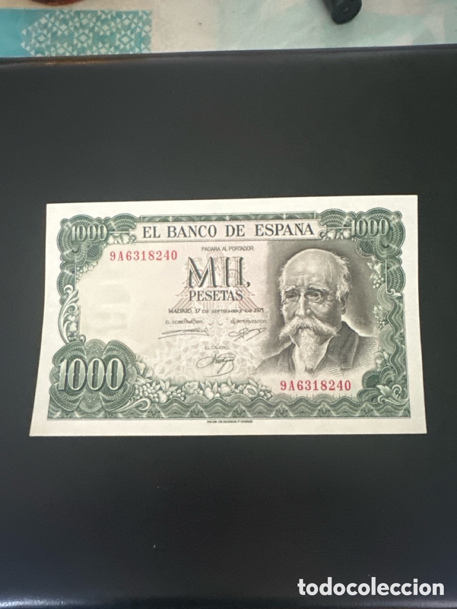 Billetes espa&ntilde;oles: Billete de 1000 pesetas a&ntilde;o 1971 serie 9A