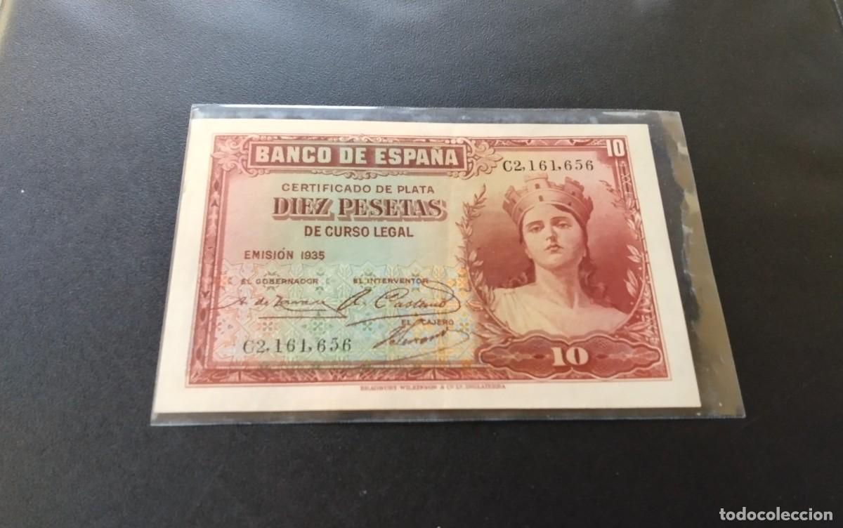 Billetes espa&ntilde;oles: BILLETE DE 10 PTS 1935 MUY BUENA CONSERVACION , CERTIFICADO DE PLATA