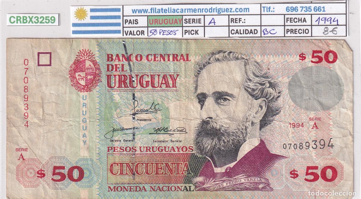 Spanische Banknoten: CRBX3259 BILLETE URUGUAY 50 PESOS 1994 SERIE A BC