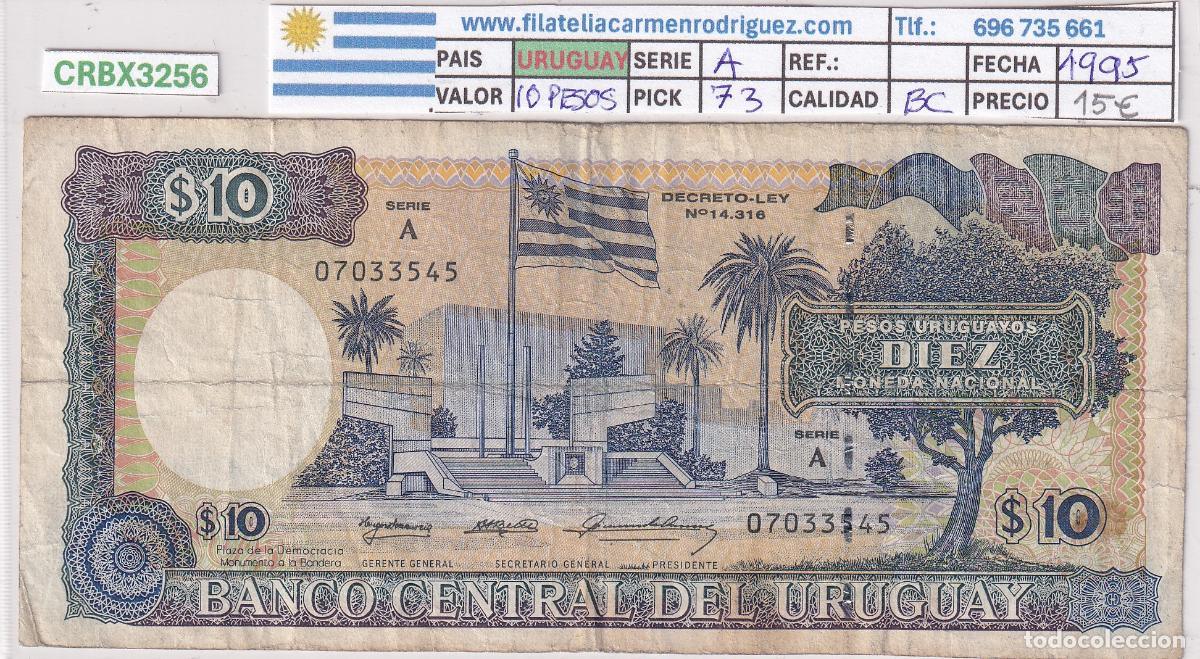 Spanische Banknoten: CRBX3256 BILLETE URUGUAY 10 PESOS 1995 SERIE A BC