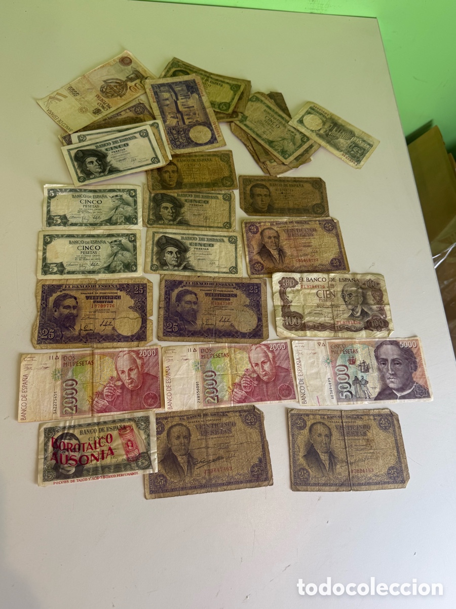 Billetes espa&ntilde;oles: Lote de 55 billetes antiguos Espa&ntilde;a Banco de Espa&ntilde;a y Rep&uacute;blica Espa&ntilde;ola Siglo XX