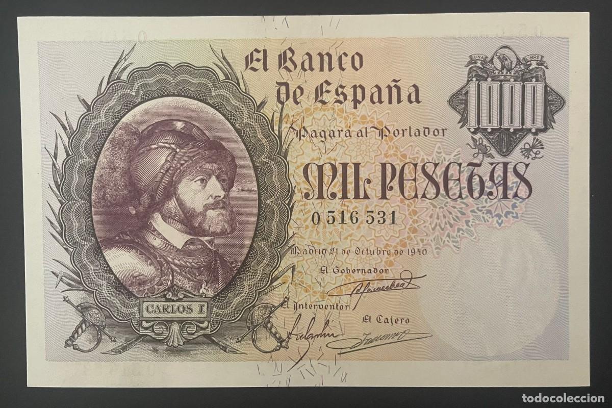 Billetes espa&ntilde;oles: CMC 1000 PESETAS 21 OCTUBRE 1940 CARLOS I EBC EDIFIL 445