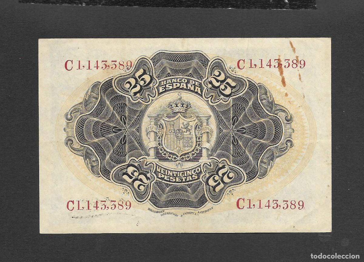 Billetes espa&ntilde;oles: 25 PESETAS 1906 SERIE C EBC- - Foto 2