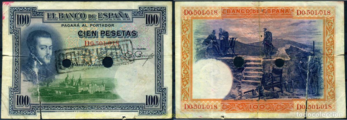 Billetes espa&ntilde;oles: 793 ESPA&Ntilde;A 1925 100 Pesetas Alfonso XIII 1 de julio de 1925