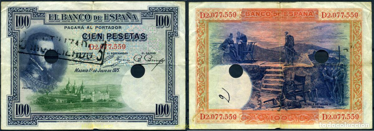 Billetes espa&ntilde;oles: 794 ESPA&Ntilde;A 1925 100 Pesetas Alfonso XIII 1 de julio de 1925