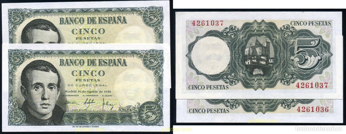 Billetes espa&ntilde;oles: 766 ESPA&Ntilde;A 1951 5 Pesetas 16 de agosto 1951 - JAIME BALMES
