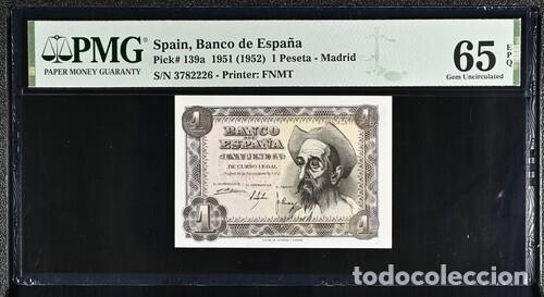 Billetes espa&ntilde;oles: ESPA&Ntilde;A * BILLETE 1 PESETA 1951 * PMG-65 EPQ (IC-1969)