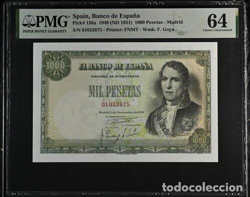Billetes espa&ntilde;oles: ESPA&Ntilde;A * BILLETE 1000 PESETAS 1949 * PMG-64 (IC-1975)