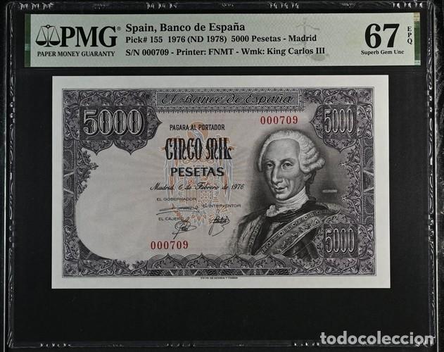 Billetes espa&ntilde;oles: ESPA&Ntilde;A * BILLETE 5000 PESETAS 1976 * PMG-67 EPQ (IC-1976)