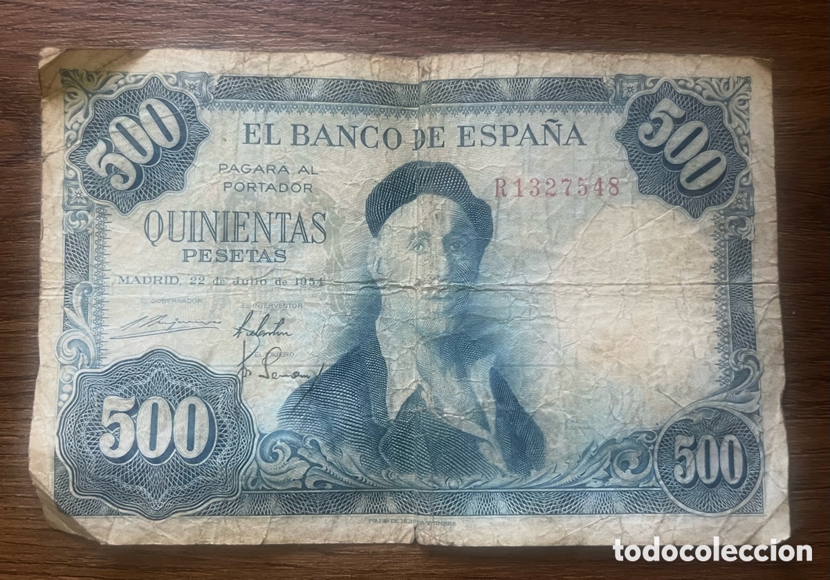 Billetes espa&ntilde;oles: BILLETE DE 500 PESETAS 1954 IGNACIO ZULOAGA - SERIE R