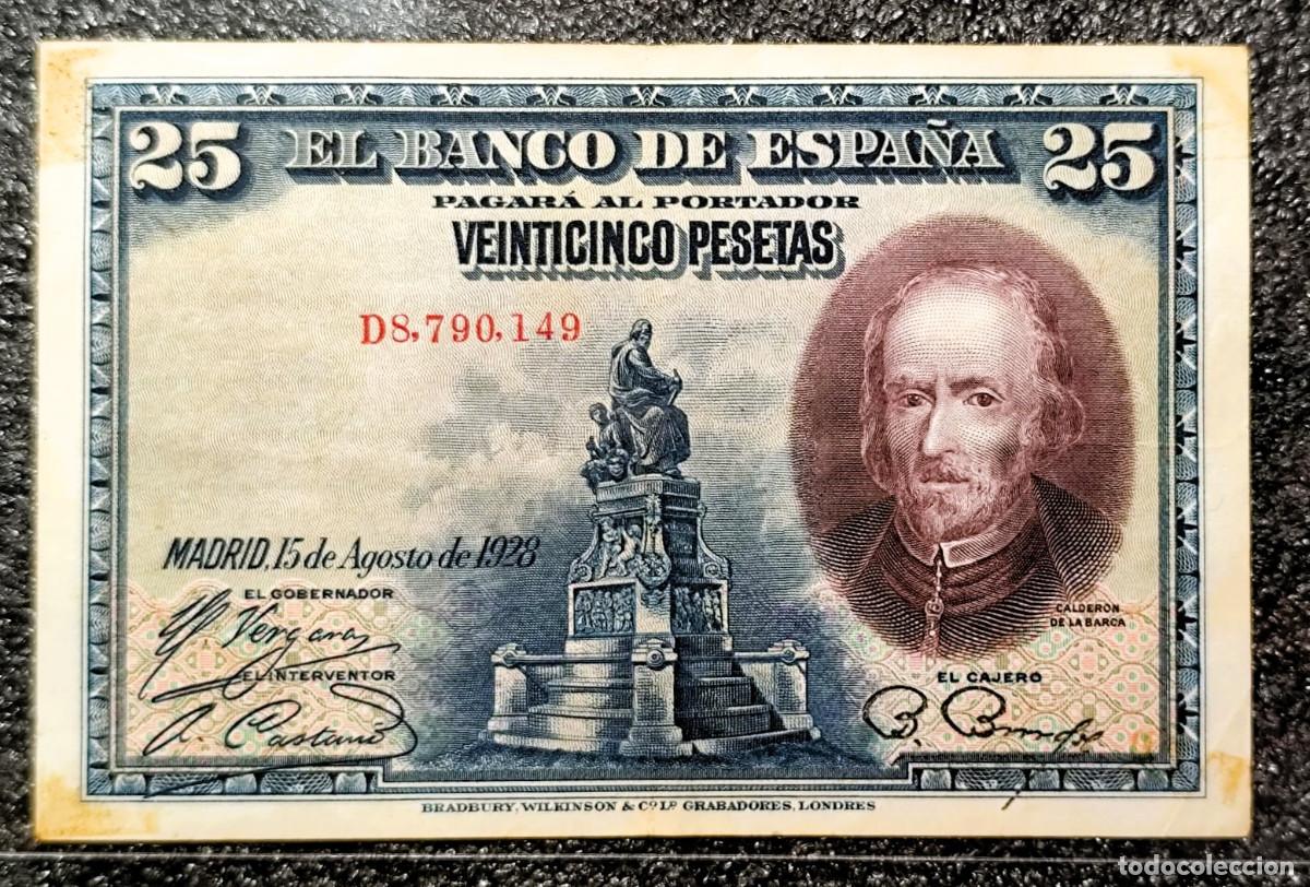 Billetes espa&ntilde;oles: Espa&ntilde;a &ndash; 25 Pesetas 1928 Calder&oacute;n de la Barca &bull; Billete Original , Lote 2338