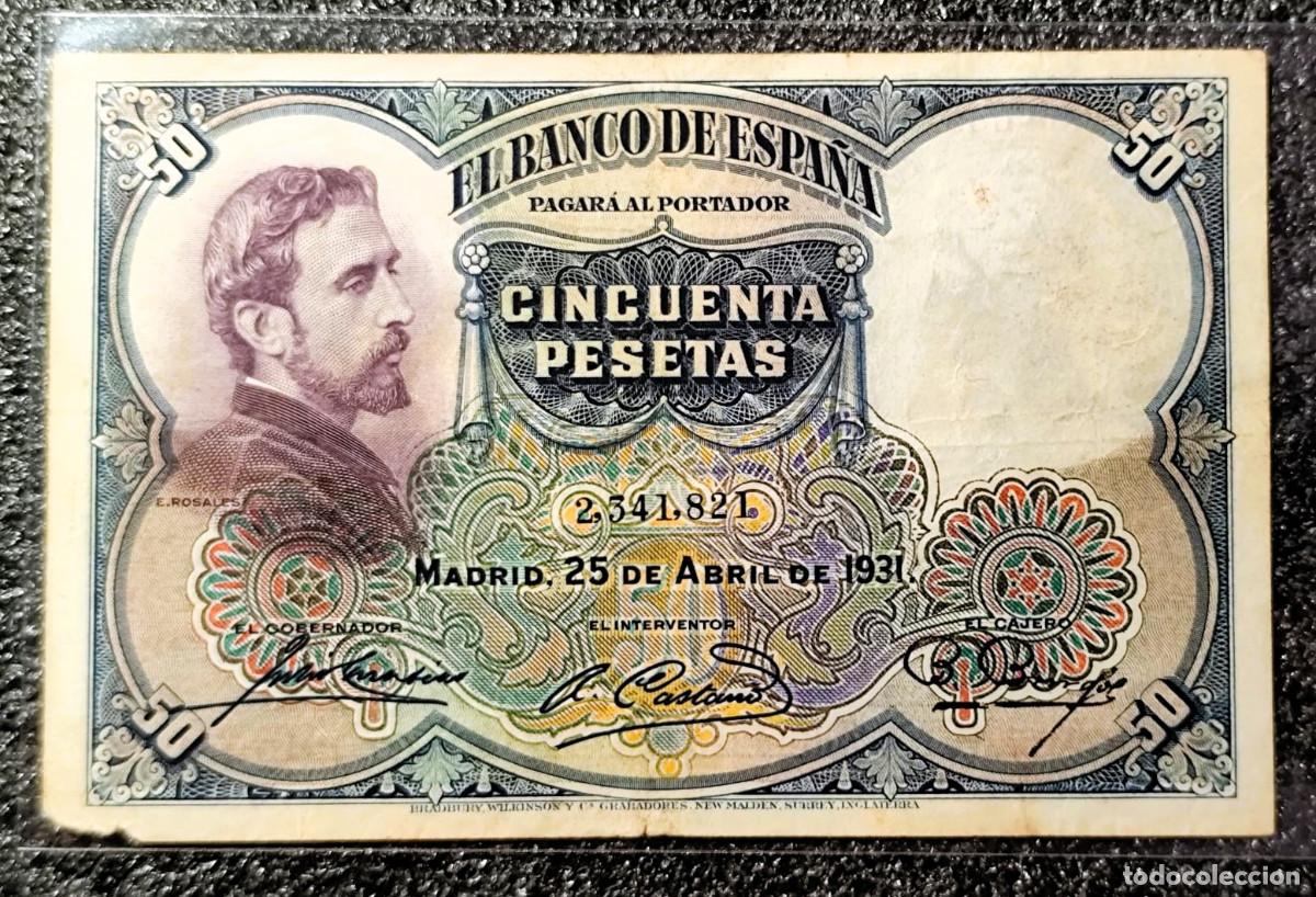 Billetes espa&ntilde;oles: Espa&ntilde;a &ndash; 50 Pesetas 1931 E.Rosales &bull; Billete Original , Lote 2339