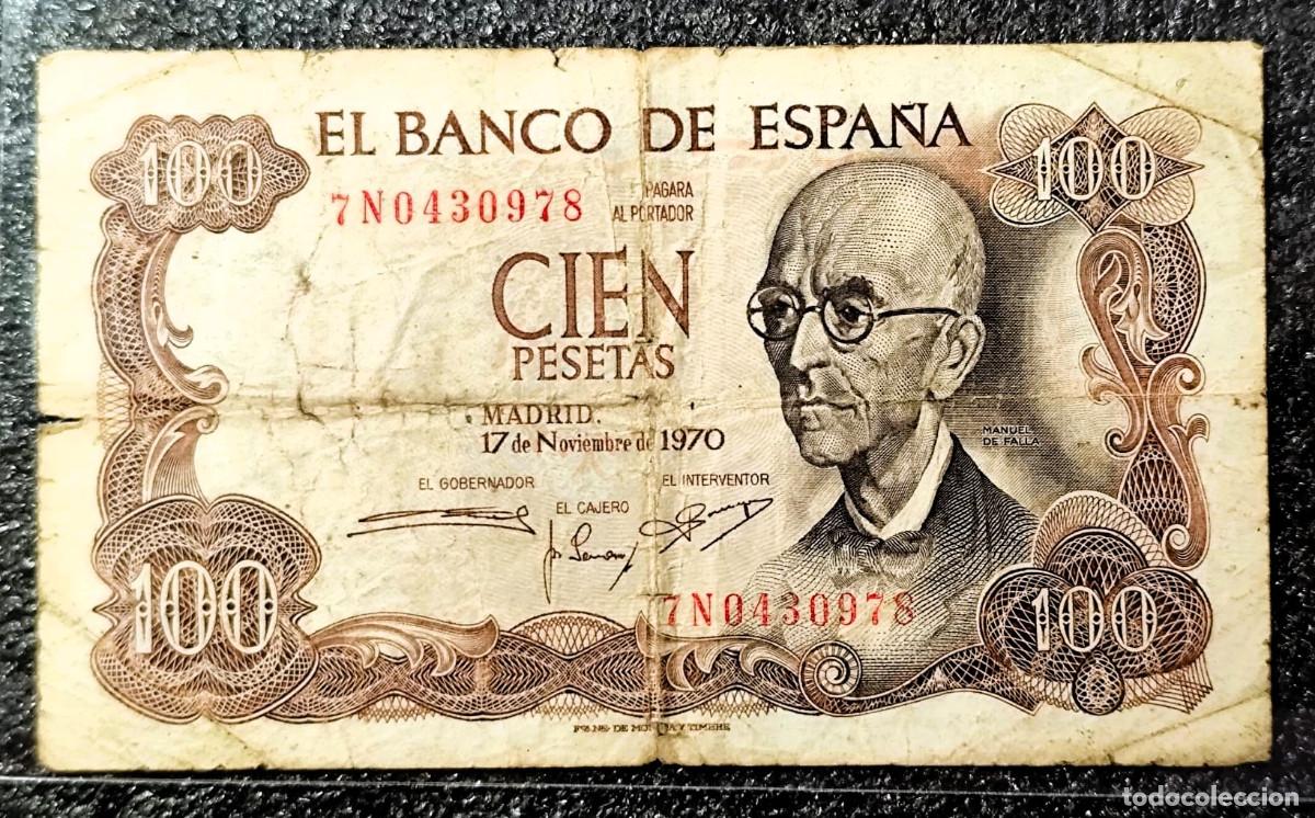 Billetes espa&ntilde;oles: Espa&ntilde;a &ndash; 100 Pesetas 1970 Manuel de Falla&bull; Billete Original , Lote 2343