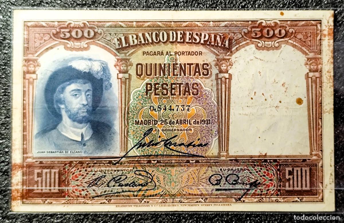 Billetes espa&ntilde;oles: Espa&ntilde;a &ndash; 500 Pesetas 1931 Juan Sebasti&aacute;n Elcano&bull; Billete Original , Lote 2344