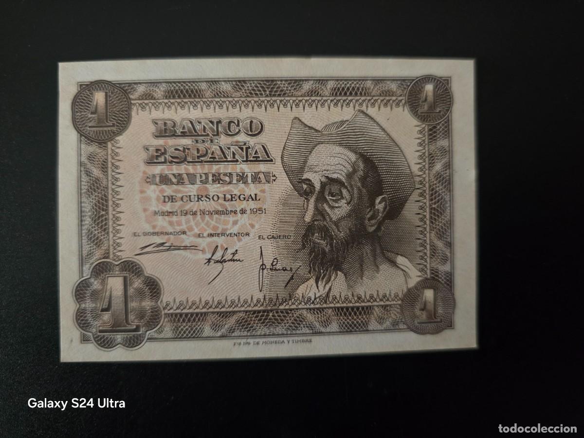 Billetes espa&ntilde;oles: 1 PESETA DE 1951.... OJO SIN SERIE ....MUY ESCASO Y PRECIOSO.........ES EL DE LAS FOTOS