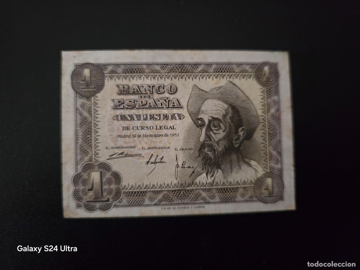 Billetes espa&ntilde;oles: 1 PESETA DE 1951.... SERIE M ....MUY BONITO.........ES EL DE LAS FOTOS