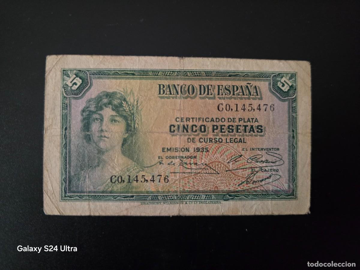 Billetes espa&ntilde;oles: 5 PESETAS DE 1935.... SERIE C.........ES EL DE LAS FOTOS