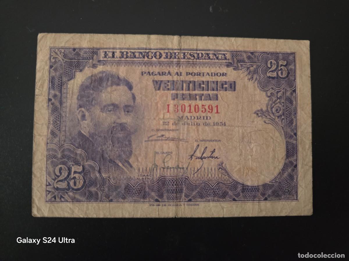 Billetes espa&ntilde;oles: 25 PESETAS DE 1954...... SERIE I .......ES EL DE LAS FOTOS