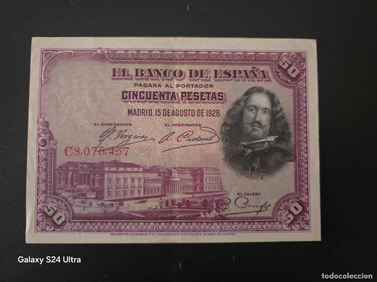 Billetes espa&ntilde;oles: 50 PESETAS DE 1928..... SERIE C....MUY BONITO .......ES EL DE LAS FOTOS