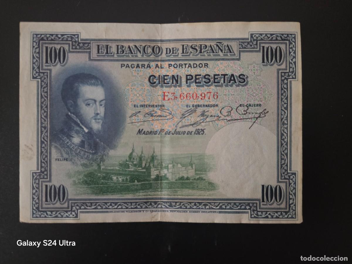 Billetes espa&ntilde;oles: 100 PESETAS DE 1925..... SERIE E.....MUY BONITO .......ES EL DE LAS FOTOS