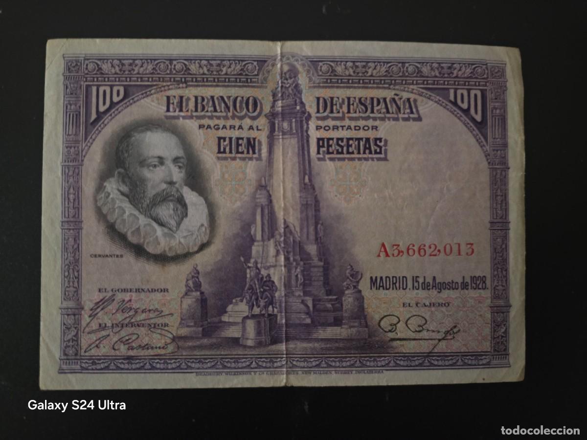 Billetes espa&ntilde;oles: 100 PESETAS DE 1928.... .SERIE A ..... BONITO .......ES EL DE LAS FOTOS