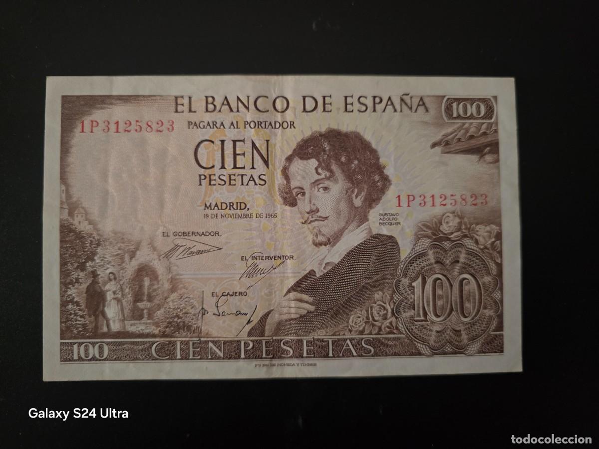 Billetes espa&ntilde;oles: 100 PESETAS DE 1965... .SERIE 1 P....MUY BONITO.......ES EL DE LAS FOTOS