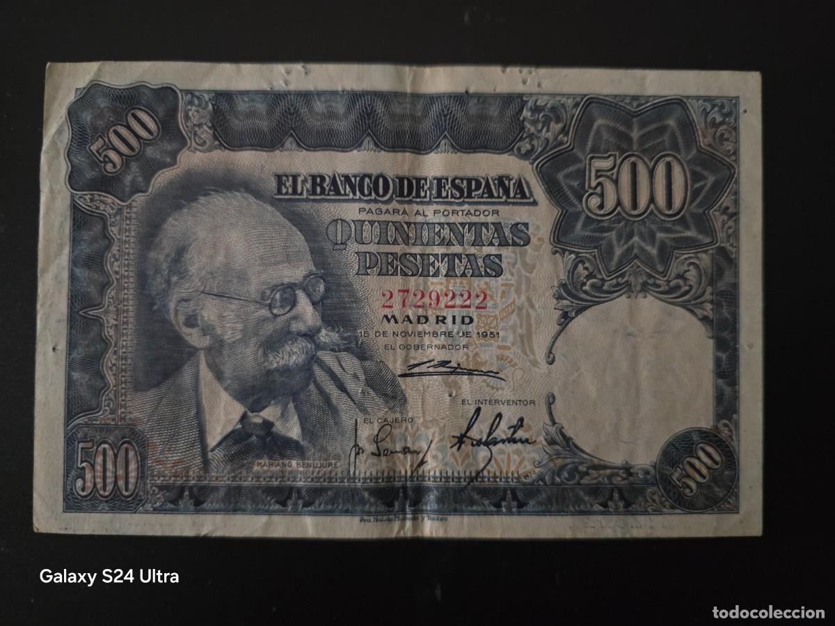 Billetes espa&ntilde;oles: 500 PESETAS DE 1951... . SIN SERIE .....MUY ESCASO SIN SERIE.....ES EL DE LAS FOTOS