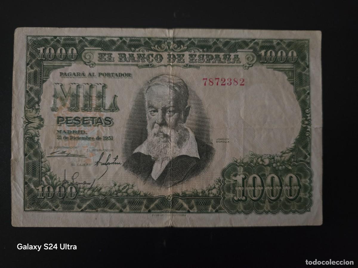 Billetes espa&ntilde;oles: 1000 PESETAS DE 1951... . SIN SERIE .....BONITO.....ES EL DE LAS FOTOS