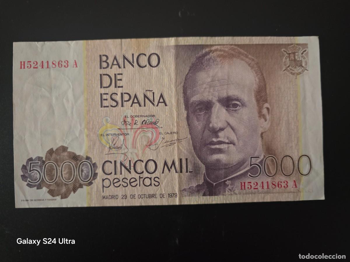 Billetes espa&ntilde;oles: 5000 PESETAS DE 1979....SERIE H.... BONITO.....ES EL DE LAS FOTOS