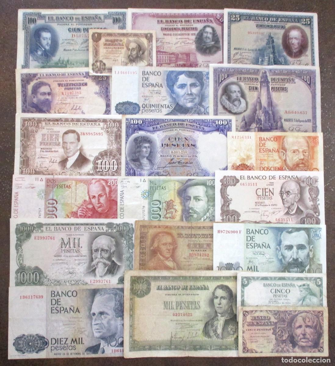 Billetes espa&ntilde;oles: LOTE DE BILLETES ESPA&Ntilde;OLES ANTIGUOS ALFONSO XIII, REPUBLICA, ESTADO ESPA&Ntilde;OL, JUAN CARLOS I LOTE 2331