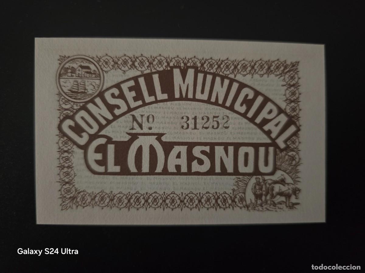 Billetes espa&ntilde;oles: 50 C&Eacute;NTIMOS DE 1937......CONSEJO MUNICIPAL EL MASNOU.....SIN CIRCULAR.....ES EL DE LAS FOTOS