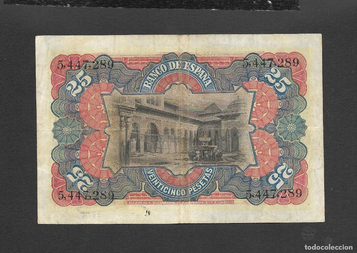 Billetes espa&ntilde;oles: 25 PESETAS 1907 SIN SERIE MBC - Foto 2