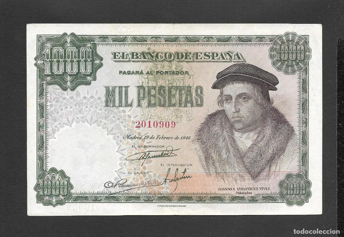 Billetes espa&ntilde;oles: 1000 PESETAS 1946 SIN SERIE EBC