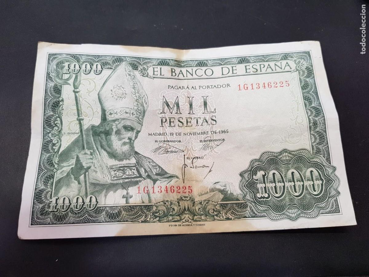 Billetes espa&ntilde;oles: ESPA&Ntilde;A-1000 PESETAS-19 DE NOVIEMBRE DE 1965