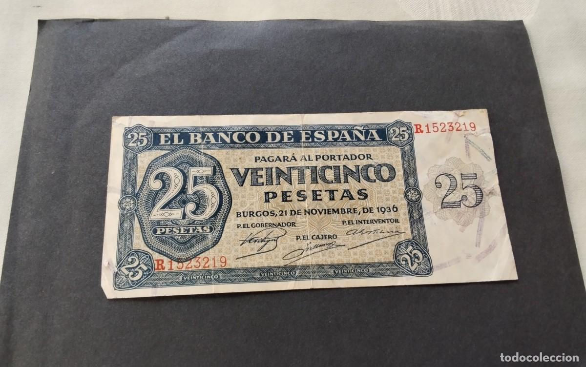 Billetes espa&ntilde;oles: BILLETE DE 25 PTS BURGOS 1936 , CIRCULADO BUENA CONSERVACION